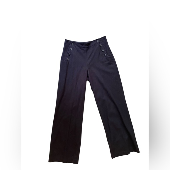 J CREW WOOL SAILOR FLAT FRONT NAVY WIDE LEG PANTS 4 - Picture 1 of 13